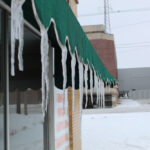 awning with snow and ice
